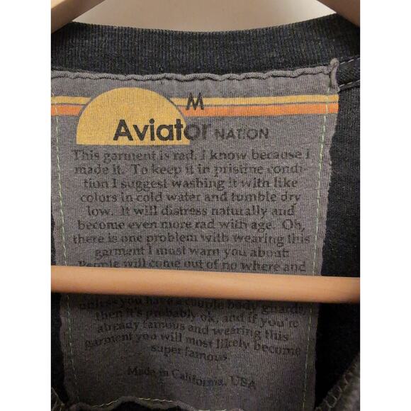Aviator Nation Bolt Tee Charcoal Gray Short Sleeve Streetwear Normcore Grunge - Picture 3 of 6